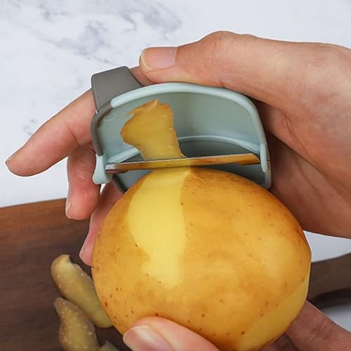 Miniatura 2 de HEMOTON 3 unids dedo melón rallador Veg Peeler Face Raspador Herramienta Pelador de patatas Dedo Pelador Naranja Patata Raspador Multifunción Palma