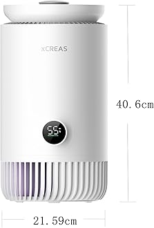 xCREAS Humidifier and Air Purifier in One, 2 in 1 Evaporative Humidifier and HEPA Air Purifier Combo for Bedroom, 0.8 Gal Water Tank Top Fill, 23dB Quite Mist-Free