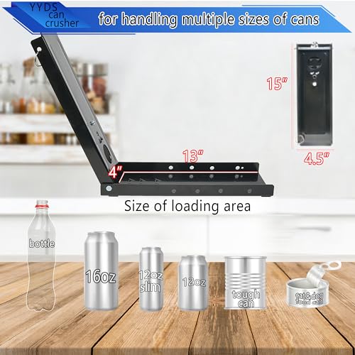 Yyds CC-02 Can Crusher Foot,Heavy-Duty Can Crushers For Recycling,12 Oz. And 16 Oz.Aluminum Can Crusher,Effortless Plastic Bottle Crusher thumb #3