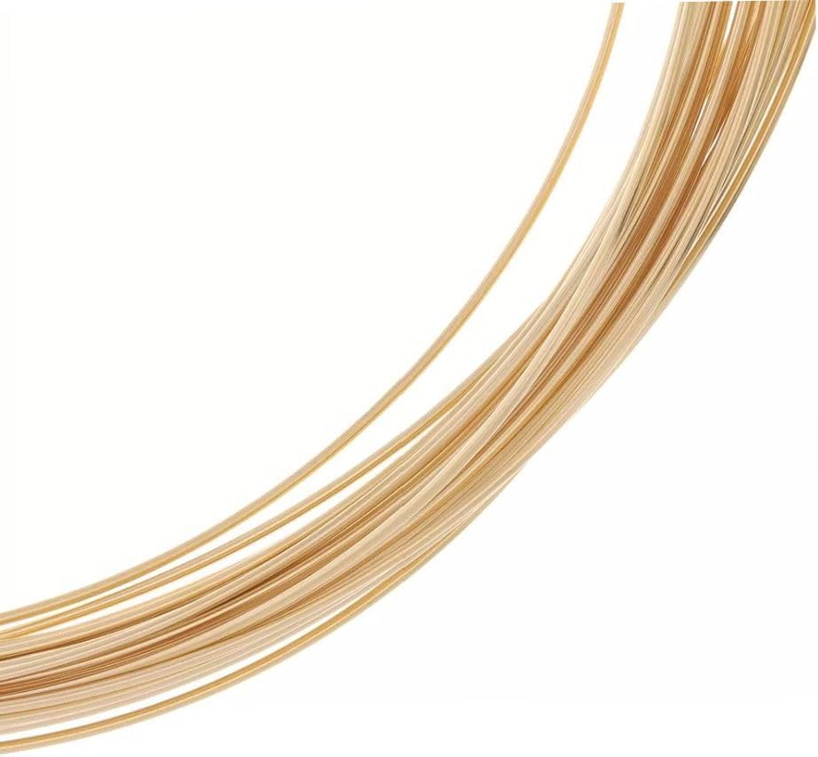 5 Feet Real 1/20 14K Gold Filled Jewelry Wire Dead Soft Round Beading Wire (0.6mm/22 Gauge) Non Tarnish for DIY Craft Jewelry Making JK15-6