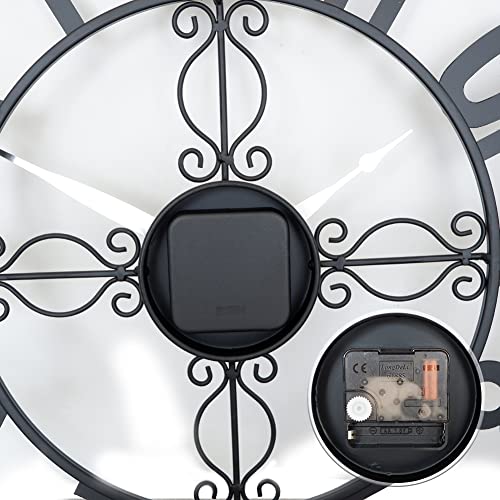 Ocest Outdoor Wall Clock 18 Inch Outside Waterproof Garden Clock,Large Numerals Giant Open Face Large Outdoor Garden Wall Clock-Black #TOP4