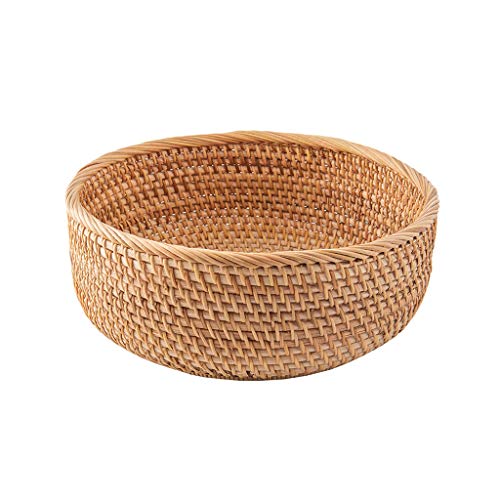Ixkbiced Sala de Estar Hecha a Mano Snack Frutero Cesta de Verduras Bandeja de Picnic de Mimbre Comida