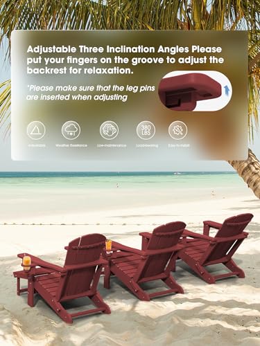 Kingyes Folding Adjustable Adirondack Chair With Ottoman thumb #5