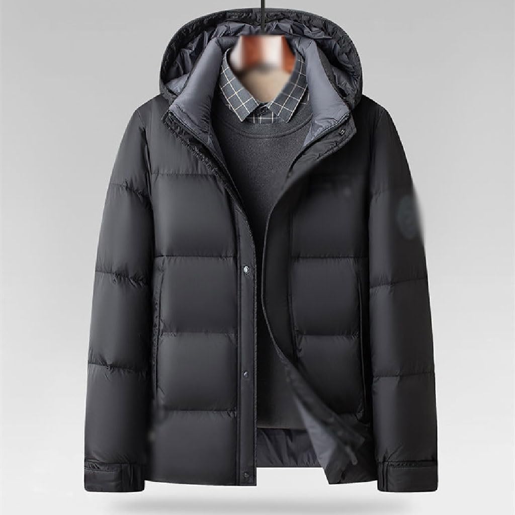 VIDI Men's Down Jacket Winter Hooded Bread Clothes Dad Clothing Warm Menswear