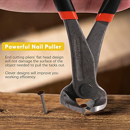 Mardatt 4-teiliges Endschneidezange und Reißzwecken-Abzieher, Nagelentferner-Werkzeug-Set mit gerader U-Spitze, gerader V-Spitze und abgewinkelter V-Spitze, Zackenheber zum Entfernen von Nägeln, Draht