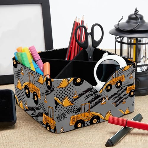 Rangement de bureau jaune : la solution anti-désordre à 4 compartiments - 8