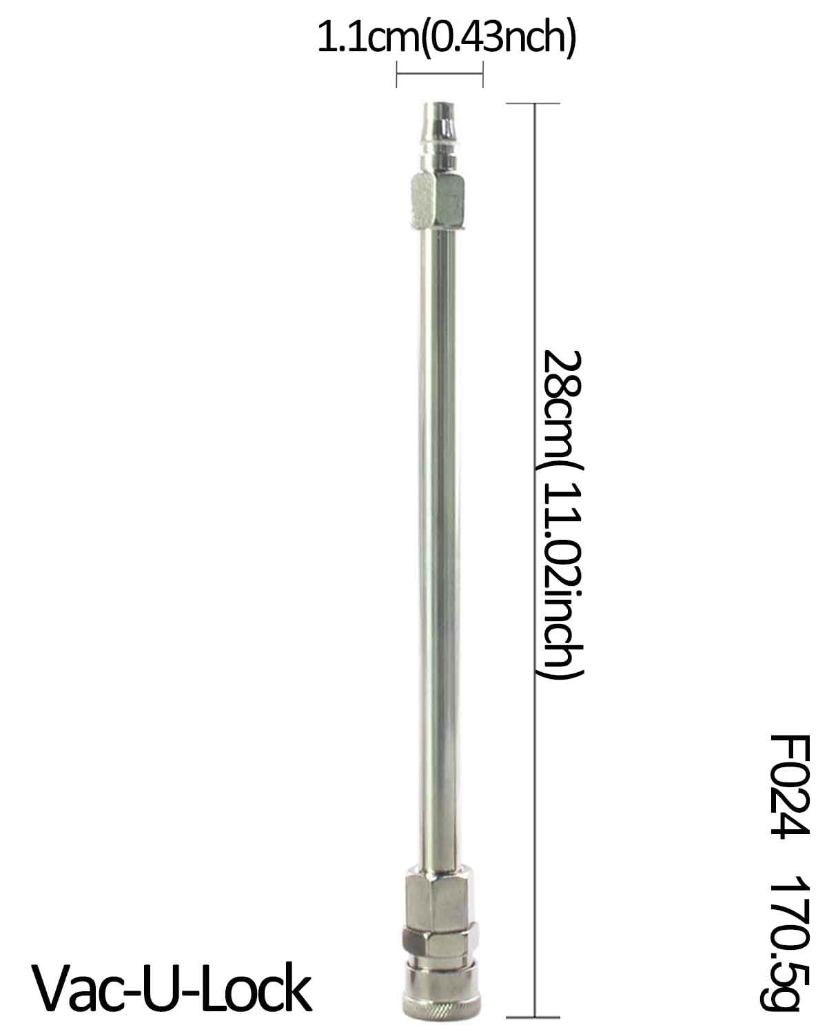 Fredorch Accesorio para máquina sexual, barra de extensión de 11,81 pulgadas adaptador de máquina de amor de acero inoxidable de sistema Vac-U-Lock (barra de extensión)