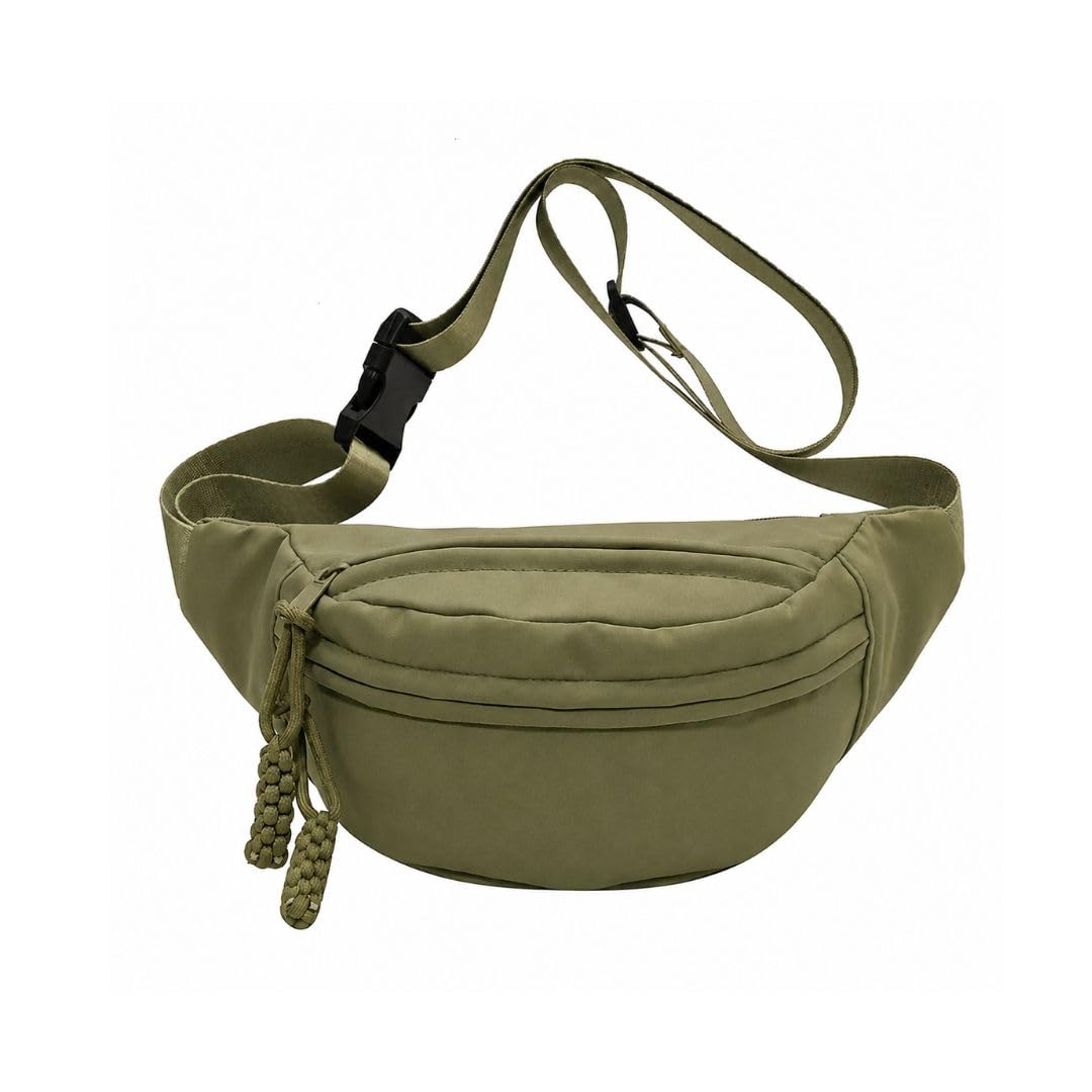 Tressential Waist Bag for Men Women | Cross Body Fanny Pack Sling Bag for Hiking, Travel, Camping, Outdoor Sports, Cycling | Money Belt with Adjustable Strap (Olive Green)