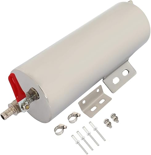 Miniatura 7 de SCITOO Tanquedepósito de desbordamiento de refrigerante para radiador, plateado, 3 "x 8", acero inoxidable pulido, 20 oz, universal