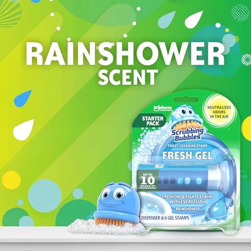 Image of Scrubbing Bubbles Fresh Gel Toilet Bowl Cleaner, Rainshower, 6 Count 2-Pack