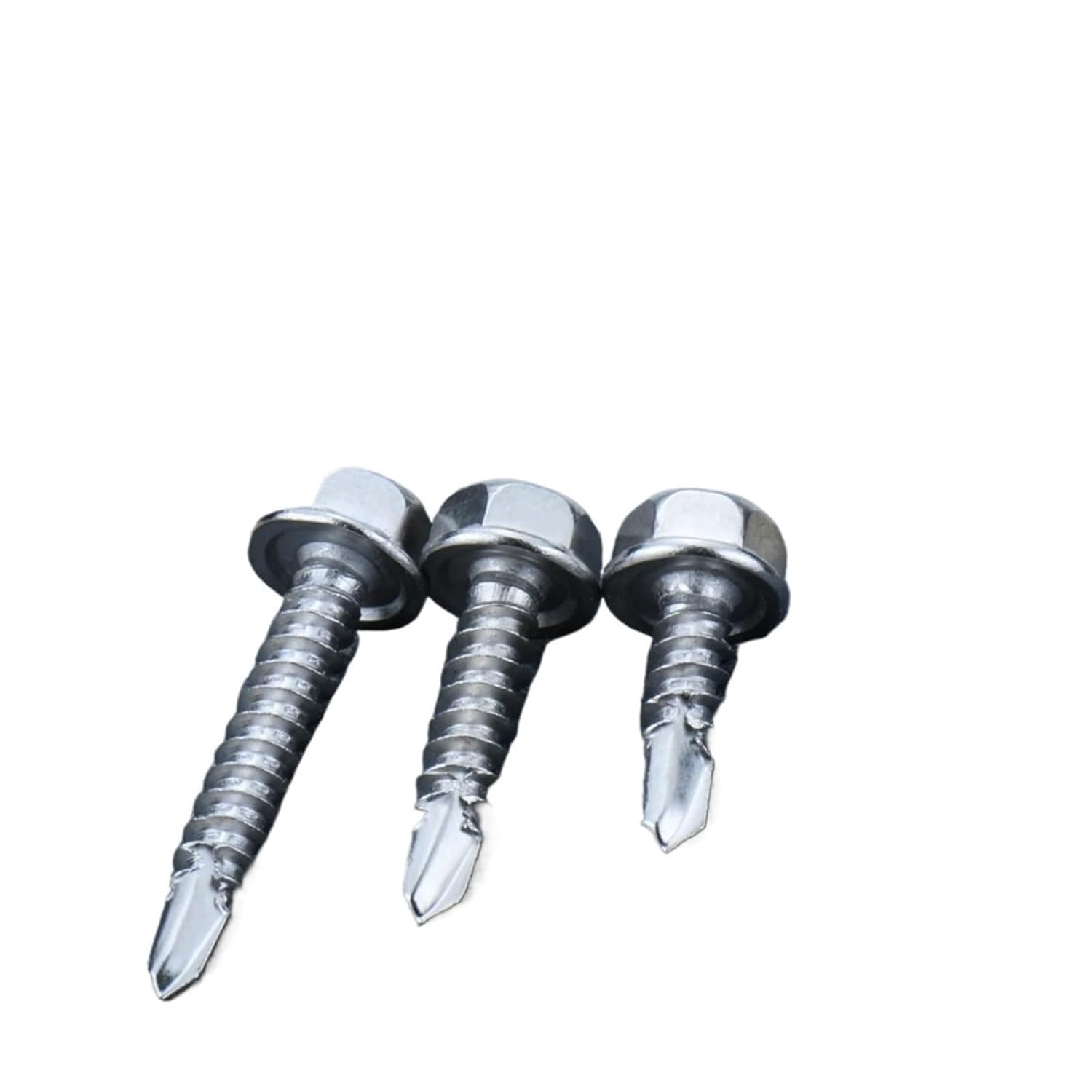 QASTGDE #8 M4.2 セルフタッピングシートメタルネジ 410ステンレススチール 六角ワッシャーヘッド 高強度クイックテッ