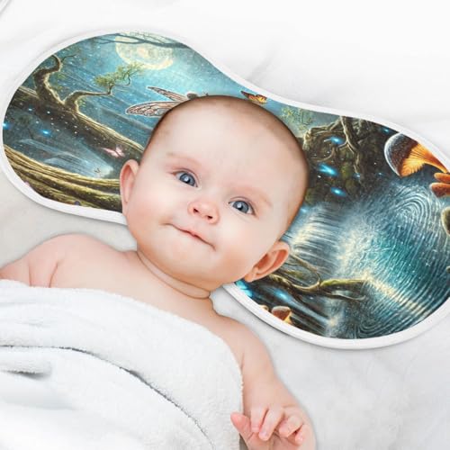 Fairy Blue Baby Burp Cloths Muslin Burp Cloths Soft Burp Cloth Burp Rags Cotton Burp Clothes Absorbent for Newborn Girl Unisex Boy 1 Pack 22x11 Inches4