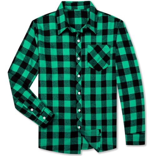 Image of Betusline Boy and Men Button Down Plaid Shirt | Soft,Breathable and Comfortable Fabric