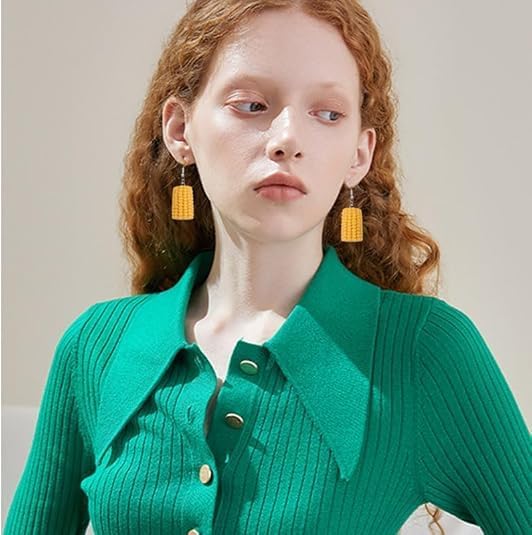 3D Handmade Corn Earring Set for Women Thanksgiving Yellow Corn Earrings for Women Simulation Funny Food Cute Vegetable Earrings Thanksgiving Day Jewelry - Image 3