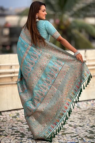 Image of SGF11 Women's Kanjivaram Pure Soft Silk Saree With Unstitched Blouse Piece