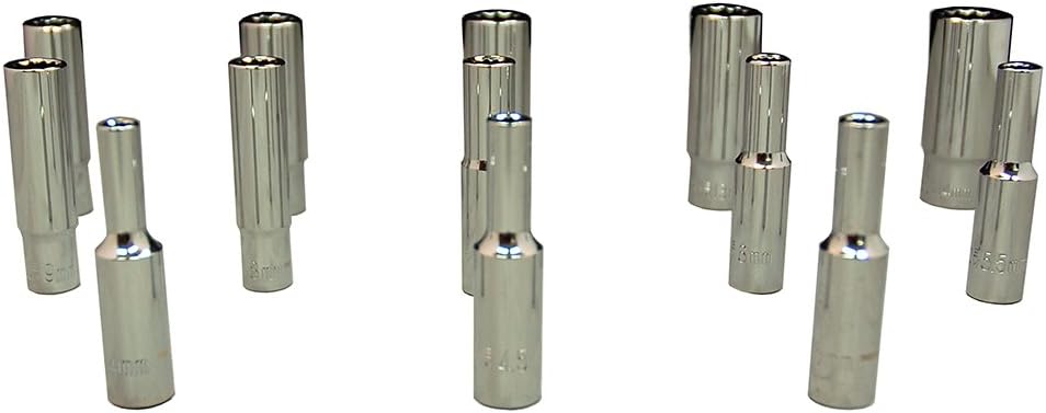 ZN502233 1/4" Drive 12-Point Deep, 4mm - 14mm Metric Socket Set