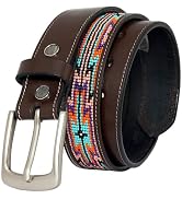 Cowboy Leather Beaded Belt For Men And women - Handmade Gift  display picture 1