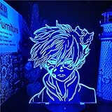 3D LED Lamp My Hero Academia Todoroki Shoto Fire Ice Anime LAMP Boku no Hero Academia Lampara Night...