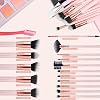 Real Perfection Set de Brochas de Maquillaje 16 Piezas con 1 Rasurador de Cejas, Brochas Premium Sintéticas para Base, Polvo, Correctores, Sombras, Rubor, Kit de Brochas de Maquillaje (Rosa) 3