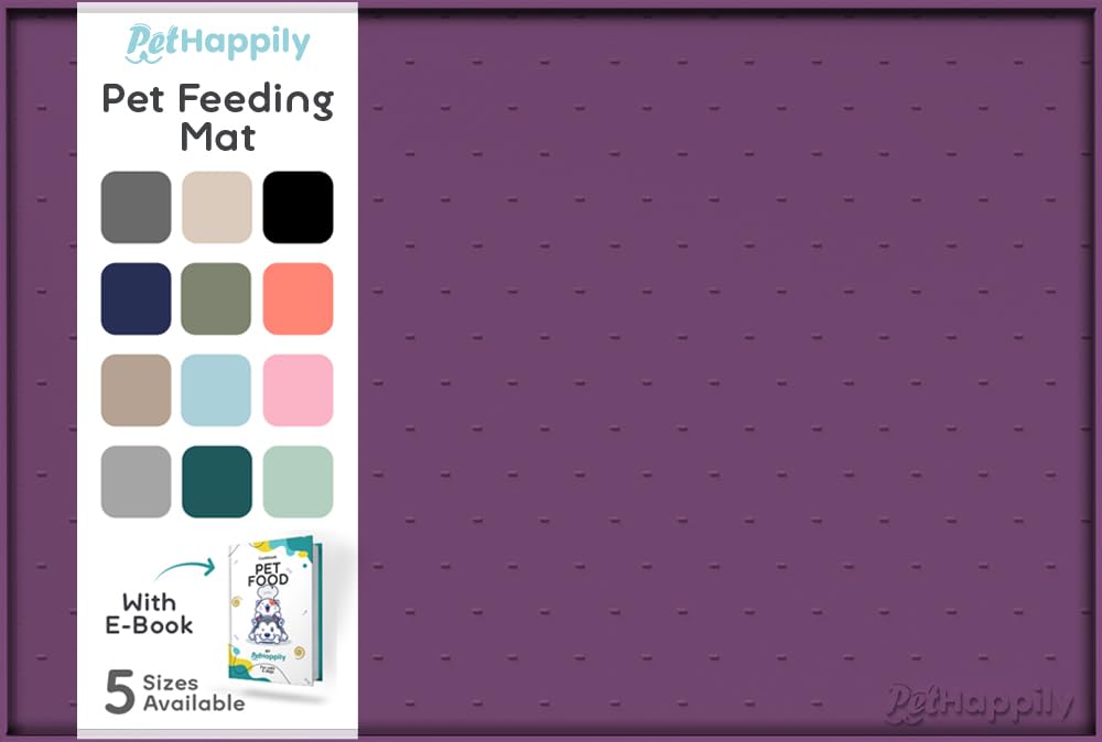 PetHappily Dog Food Mat - Raised Edges Dogs Mat for Food and Water Prevent Spill, Waterproof Cat Food Mats Protect Floors, Easy Clean Dog Bowl Mats for Food and Water, Silicone Pet Food Tray — image 1
