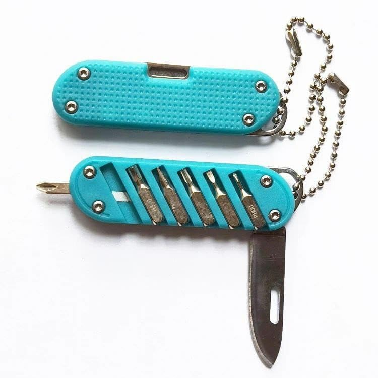 VATTU Multipurpose Cutting Tool,Mini EDC Tool Keychain Adjustable Screwdriver for Travel-Camping-Outdoor,Magnetic Driver Combo Bit Storage Set. Pocket Cutter 6-Bit Screwdriver