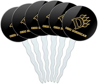 Ohio Dominican University Primary Logo Cupcake Picks Toppers Decoration Set of 6
