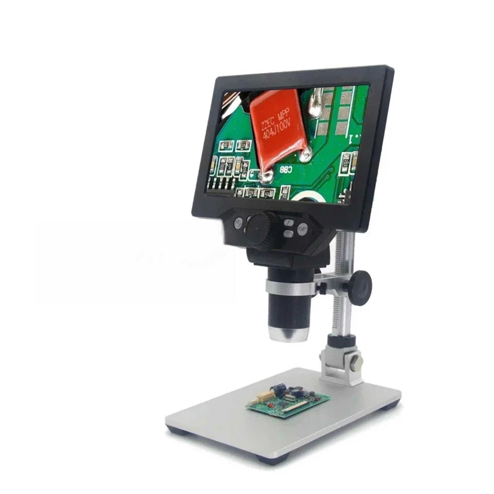 G1200 7-Inch Digital Microscope 1200x Continuous Zoom HD 12MP Industry Adjustable Stand Built-in Battery Magnifier(G1200)
