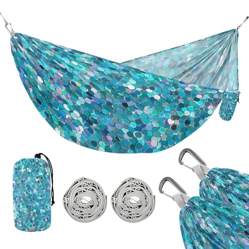 ATTX Glitter Pattern Camping Hammock - Lightweight & Portable Hammocks, Heavy Duty 330lbs Capacity for Indoor, Hiking, Backpacking, Travel, Backyard, Beach#504