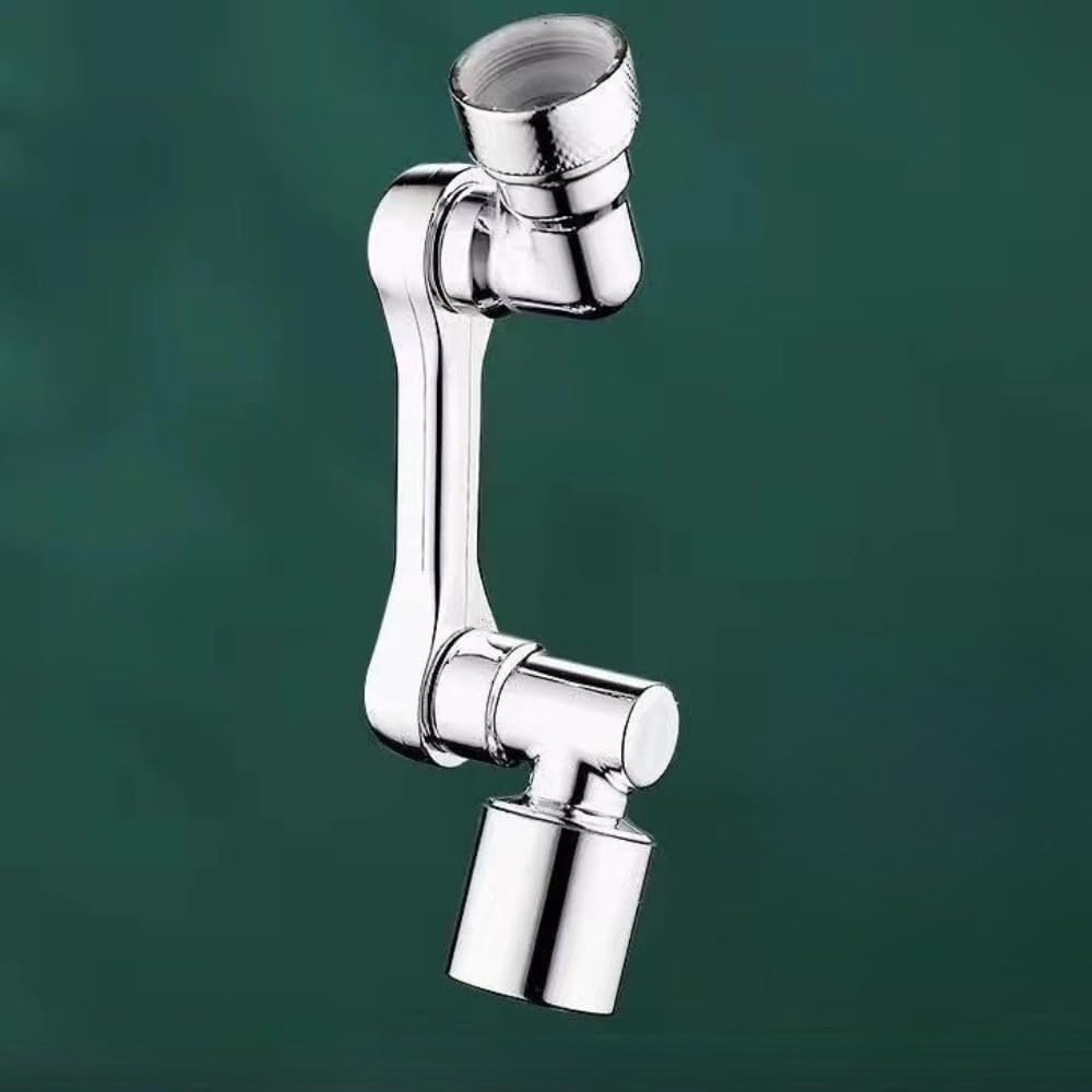 Faucet Swivel Mechanical Arm, Adjustable Faucet Attachment for Kitchen & Bathroom Sinks (Silvery)