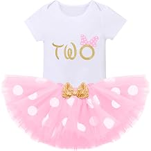 IMEKIS Baby Girl Mouse Birthday Outfit 1st 2nd Birthday Cake Smash Romper Tutu Skirt Polka Dots Clothes Set