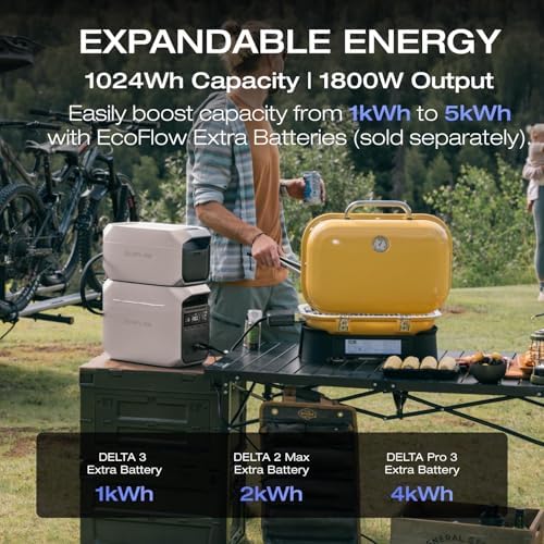 EF ECOFLOW Solar Generator Delta 3 Plus with AC Cable, 1000W Solar Input, LFP(LiFePO4) Battery, Portable Power Station for Home Backup Power, Camping & RVs - 1