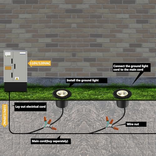 GXSTHY In Ground Lights Outdoor Lighting,IP65 Waterproof Well Light 120V 110V,7W 700lm,3CCT Selectable LED Landscape Lighting Wired for Garden Yard,Pathway,Driveway,Deck,Pack of 8