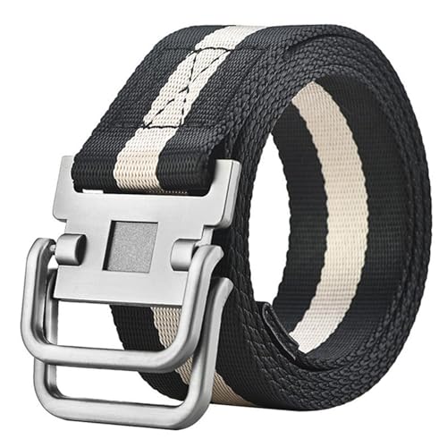 Mens belt black nylon stretchable canvas belts for man jeans Automatic Buckle stripe Classic Fashion