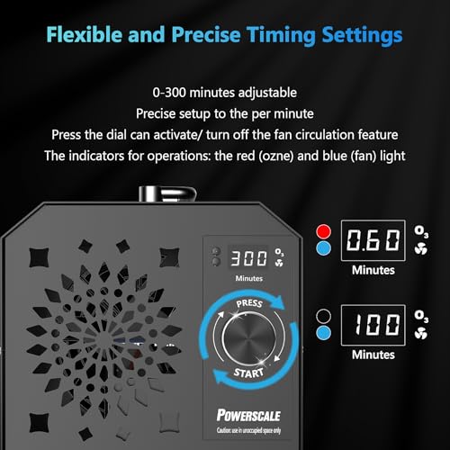 PowerScale Gerador de ozônio 90.000 mg/h OZB1 controle inteligente eliminador de odor de ozônio come