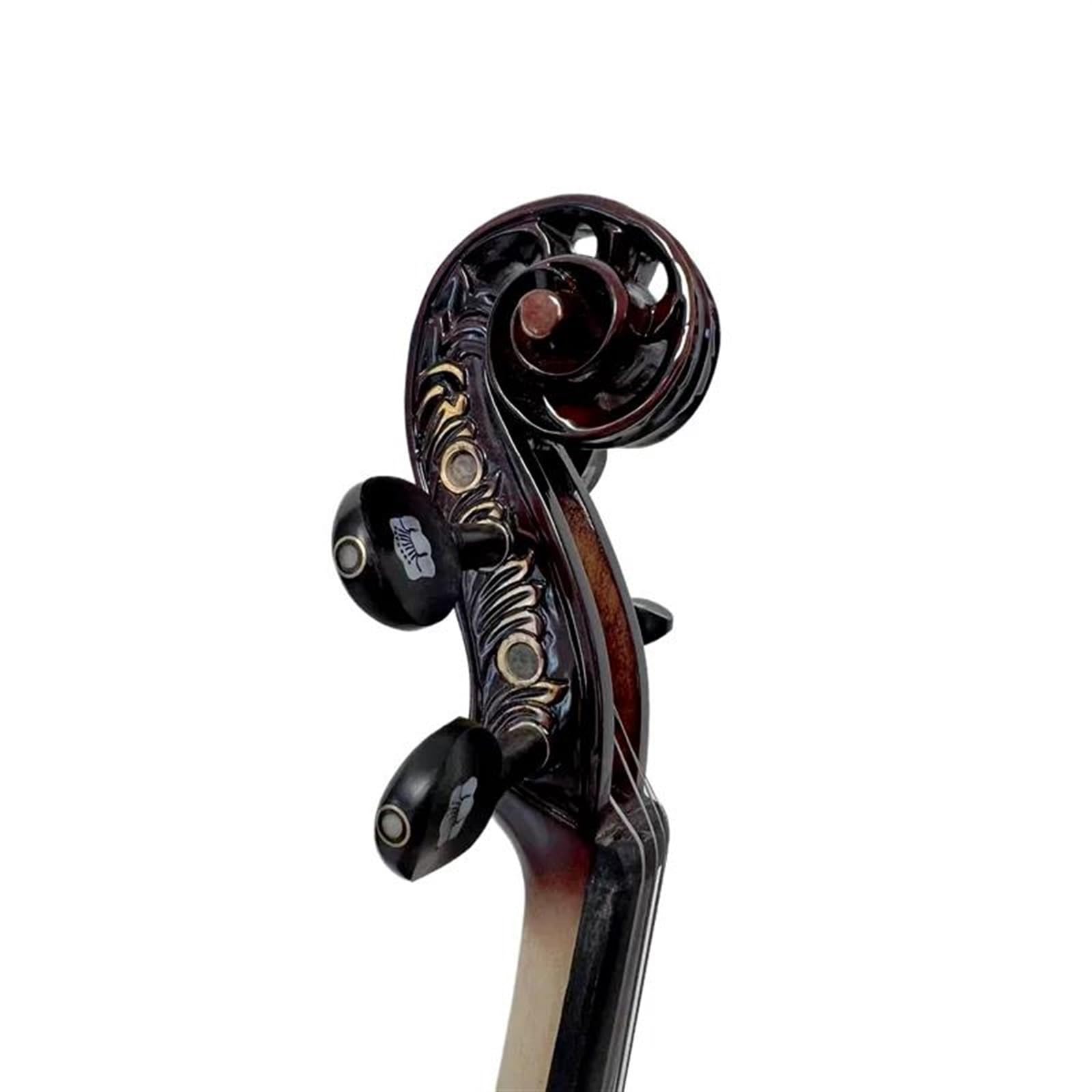 Violino Set Master in legno d'acero 4/4 nervature per violino e intarsio sul manico, bel suono della conchiglia, chiaro e melodioso