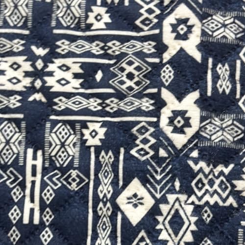 Image of House of Quirk IKATRA Series Quilted Printed Sofa Cover for Indian Sofa Set with Side Pocket - Premium Washable, Anti-Slip, Durable & Ultra Soft Fabric Protector (Blue Bohemian, Two Seater)