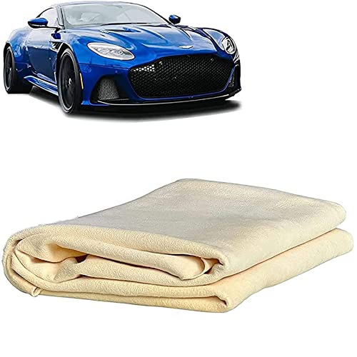 JEOPKO Chamois Leather Car Cleaning Cloth Fast Drying, High Absorbent, Shammy for Car, Mirror, Window, Kitchen Chammy Wiping Polishing Drying Vehicle Caravan Bike Motorcycle., (PXWUKZMHLMYBDLPJ)