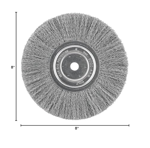 Image of DEWALT Wire Wheel, 8-Inch, Crimped, 5 /8-Inch Arbor, Wide Face, .014-Inch (DW4907) (Pack of 5)