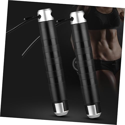 Miniatura 6 de TOYANDONA Cuerda de saltar con peso con asas antideslizantes, construcción de metal y plástico para ejercicio en interiores y entrenamiento para