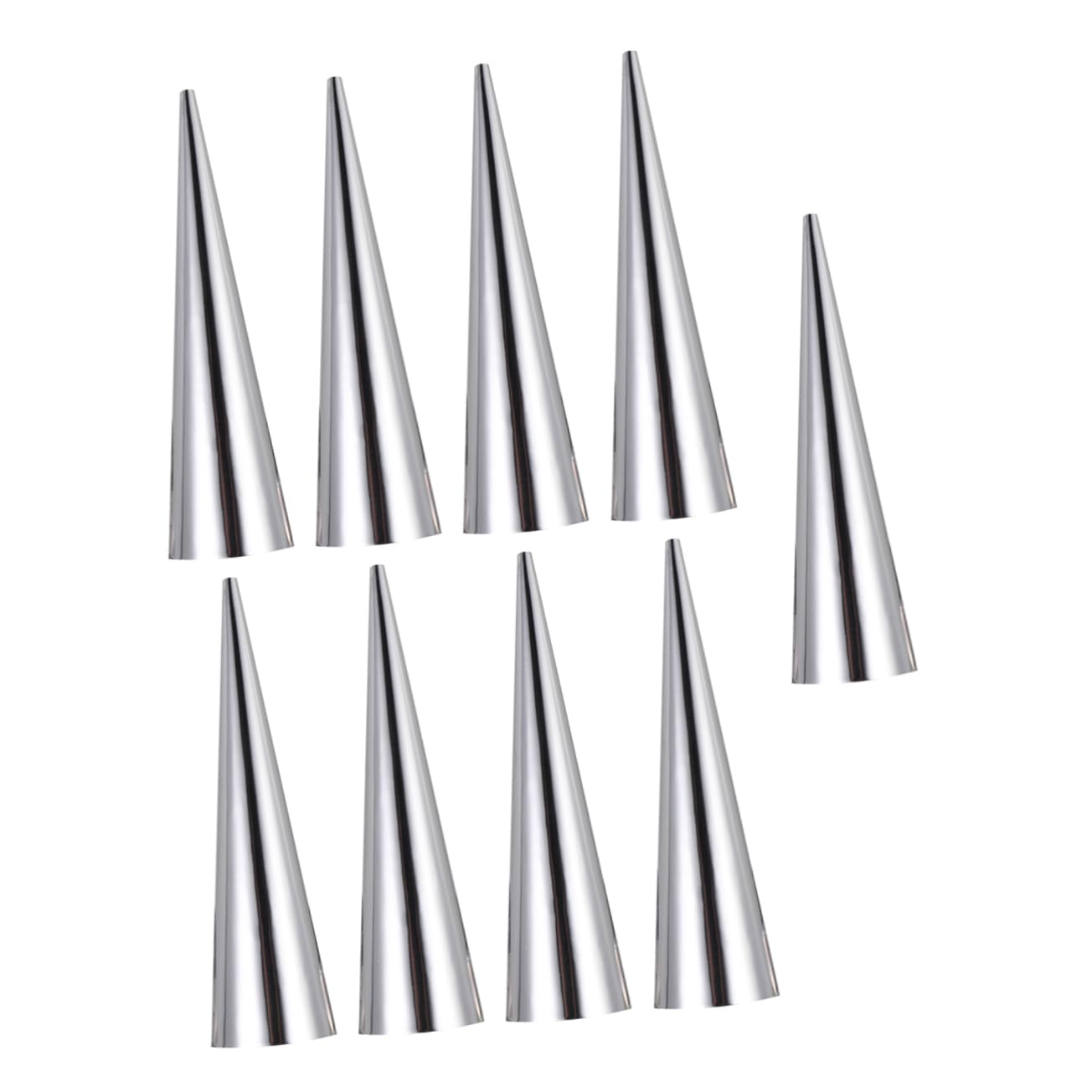 PRETYZOOM 9pc Stainless Steel Bread Baking Molds Loaf Pans for Baking Bread Conical Shaped Croissant Mould