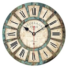 VIKMARI 14 Inch Wooden Wall Clock Battery Operated Retro Rustic Decorative Clock with Roman product