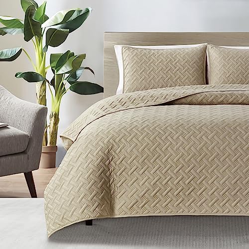 KASYLAN Quilt Set 3 Pieces Ultra Soft Quilted Coverlet Bedspread