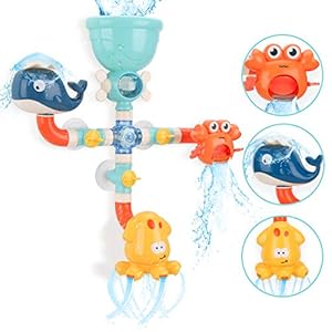 BBLIKE Badspeelgoedset, speelgoed badkuip waterspel voor kinderen waterspeelgoed DIY handmatige montage pipes, kinderen…