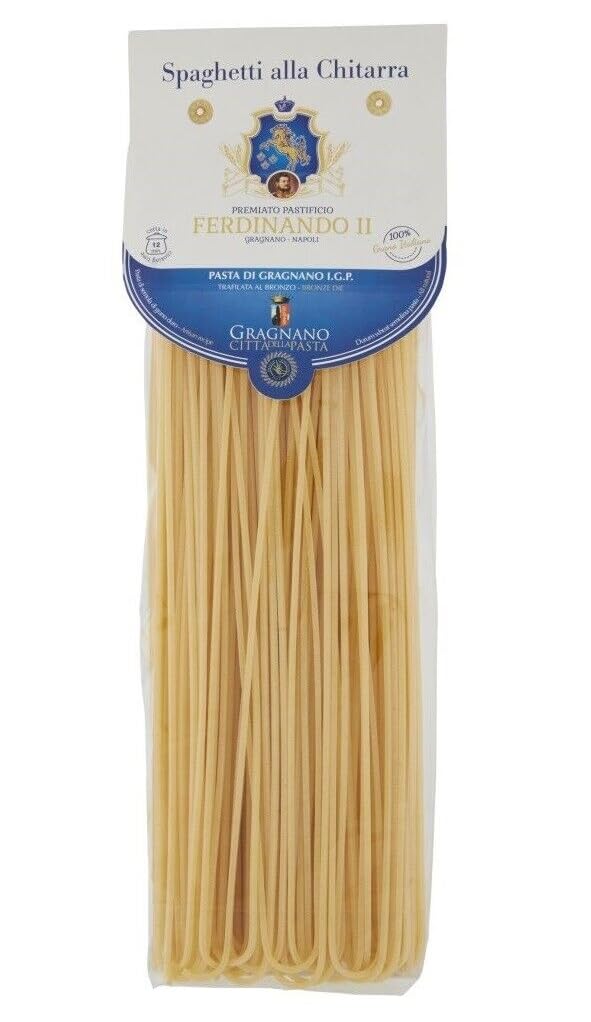12er-Pack Pastificio Ferdinando II Spaghetti alla Chitarra Pasta di Gragnano I.G.P.,Nudeln aus Hartweizengrieß 500g