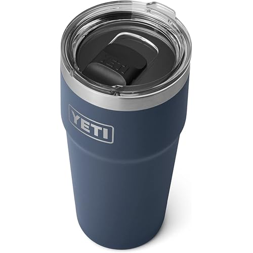YETI Rambler 16 oz Stackable Pint, Vacuum Insulated, Stainless Steel with MagSlider Lid, Navy