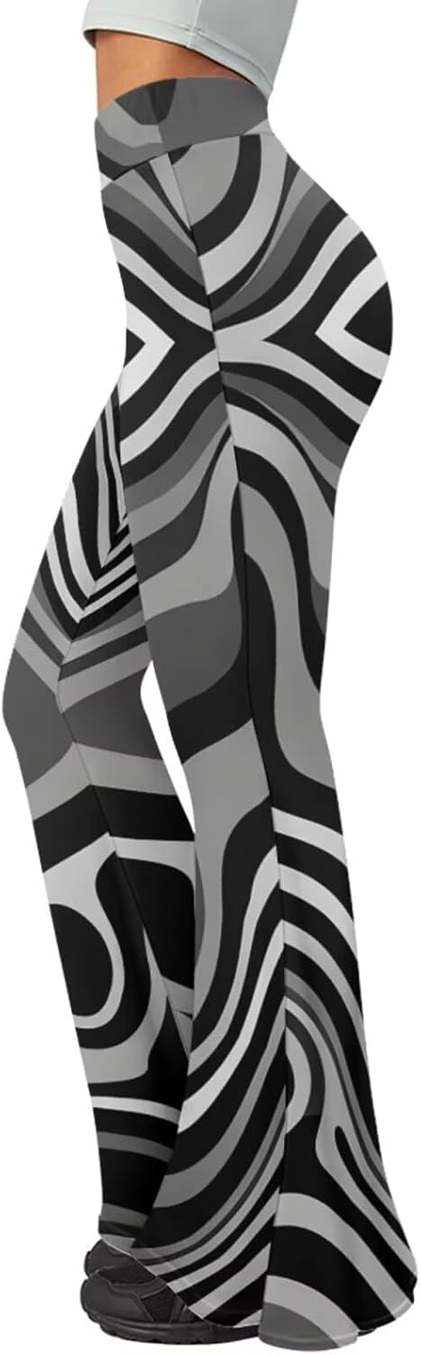 Flared Leggings for Women 70s Yoga Pants Stretch Comfy Casual Plus Size Soft Athletic Workout Pants, for Fall Outfits