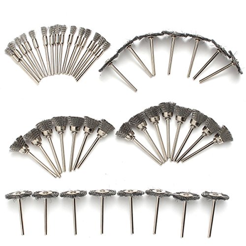 Rocaris 45Pc Wire Brushes Set Steel Wheel Brushes Accessories For Rotary Tools #TOP1