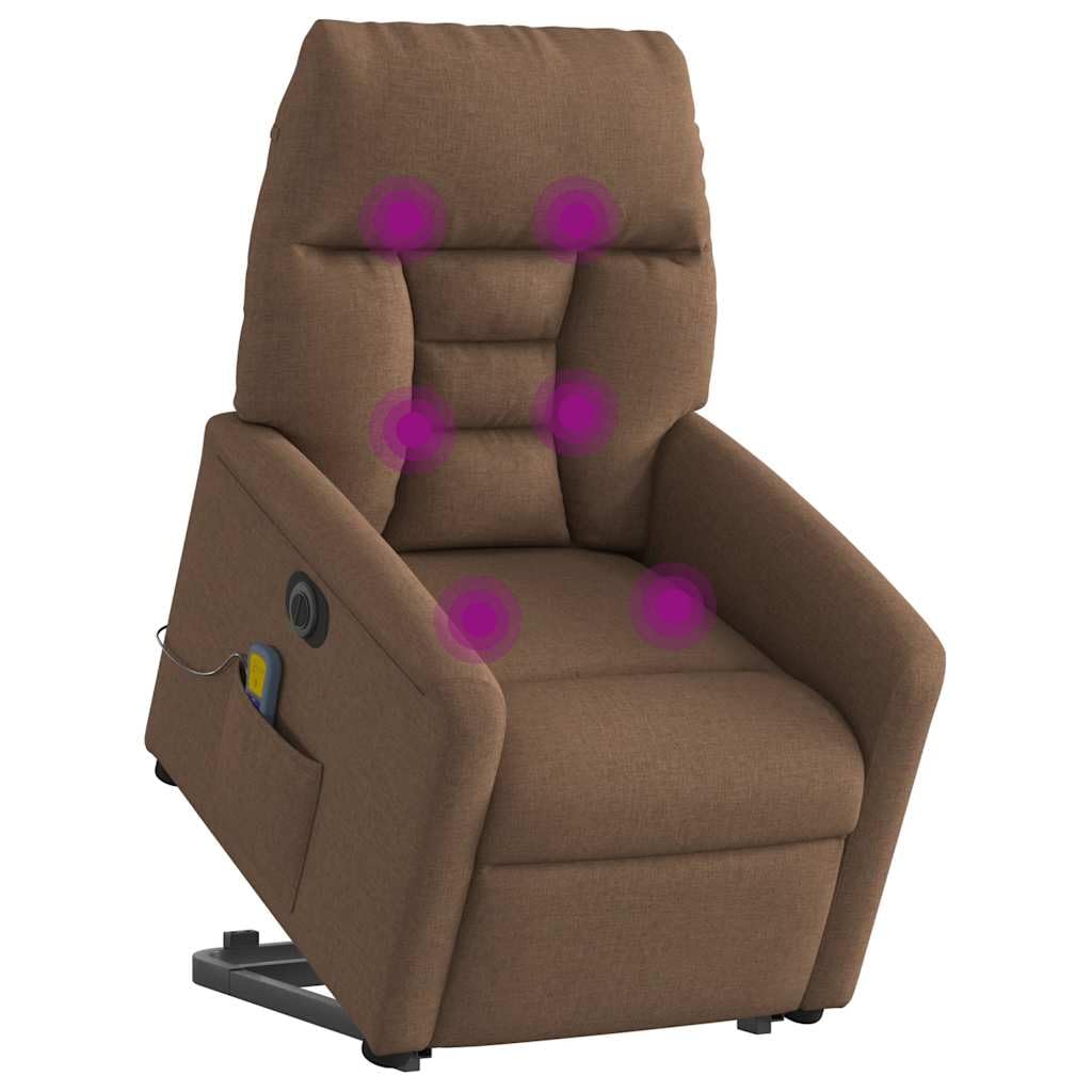 Fauteuil inclinable de massage électrique marron en tissu de salon