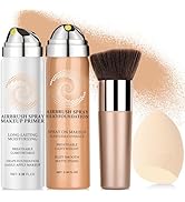 AirBrush Foundation Spray With Airbrush Primer, Silky Mist Foundation Spray Makeup, Full Coverage...