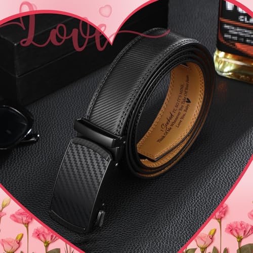 Image of Mens Belt Personalized Engraved I Sucked It So Its Mine Belt Leather Slide Ratchet for Husband Wedding Dress Casual
